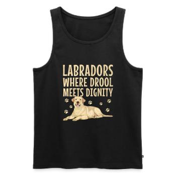 Labradors Where Drool Meets Dignity Labrador Retri - Men's Premium Organic Tank Top - black - Front - AI Model Male 178 light (178cm)
