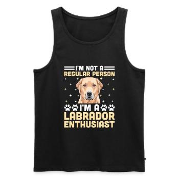 Ich bin kein normaler Mensch, ich bin ein Labrador-Enthusiast - Männer Premium Bio Tank Top - Schwarz - Vorne - Michal (187cm)