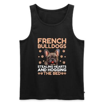 Französische Bulldoggen Stehlen Herzen Und Beschlagnahmung Des Seins - Männer Premium Bio Tank Top - Schwarz - Vorne - Michal (187cm)