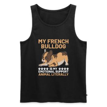 My French Bulldog Is My Emotional Support Animal L - Men's Premium Organic Tank Top - black - Front - Michal (187cm)