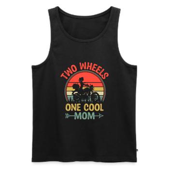 Two Wheels One Cool Mom Motorcycling Biker Motorcy - Men's Premium Organic Tank Top - black - Front - Michal (187cm)