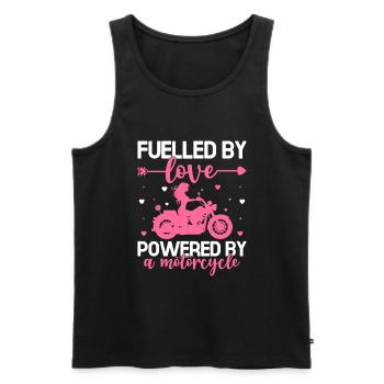 Fuelled By Love Powered By A Motorcycle Biker Moto - Men's Premium Organic Tank Top - black - Front - AI Model Male 178 light (178cm)