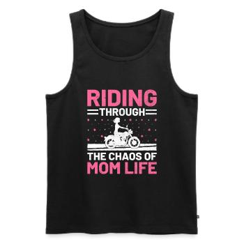 Fahrt durch das Chaos des Mutterlebens Motorradfahrer - Männer Premium Bio Tank Top - Schwarz - Vorne - Michal (187cm)