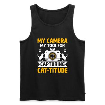 Cat Photographers Cat Lovers Photograpy Cats Photo - Men's Premium Organic Tank Top - black - Front - Michal (187cm)