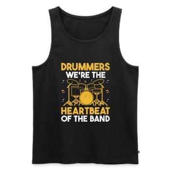 Drummers We're The Heartbeat Of The Band Drumming - Men's Premium Organic Tank Top - black - Front - Michal (187cm)