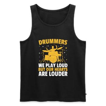 Drummers We Play Loud But Our Hearts Are Louder Dr - Men's Premium Organic Tank Top - black - Front - Michal (187cm)