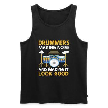 Drummers Making Noise And Making It Look Good Drum - Men's Premium Organic Tank Top - black - Front - AI Model Male 178 light (178cm)