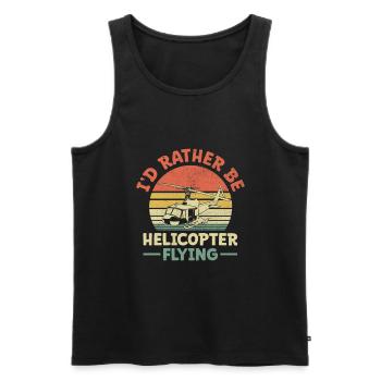 Ich wäre lieber Hubschrauberflieger Pilot Chop - Männer Premium Bio Tank Top - Schwarz - Vorne - Michal (187cm)