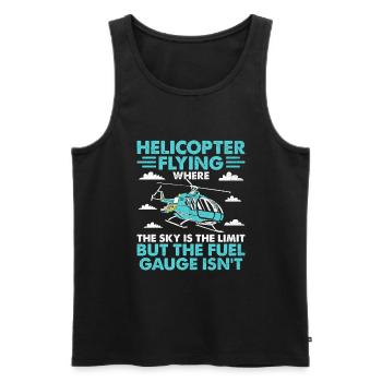 Vol en hélicoptère là où le ciel est la limite Pilote - Débardeur bio Premium Homme - noir - Devant - AI Model Male 178 light (178cm)