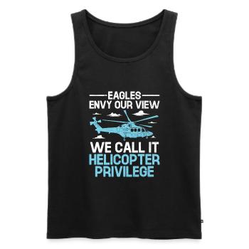 Adler beneiden unsere Aussicht, wir nennen sie Helikopter-Privilegien - Männer Premium Bio Tank Top - Schwarz - Vorne - Michal (187cm)