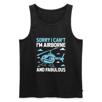 Tut mir leid, ich kann nicht, ich bin in der Luft und fabelhafter Hubschrauber - Männer Premium Bio Tank Top - Schwarz - Vorne - AI Model Male 178 light (178cm)