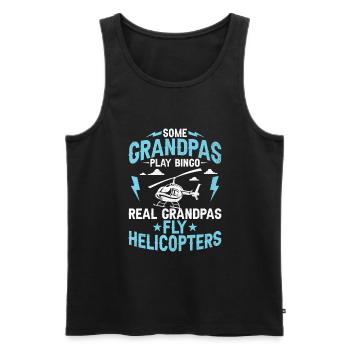 Einige Opas spielen Bingo Echte Opas Fly Helicop - Männer Premium Bio Tank Top - Schwarz - Vorne - Michal (187cm)