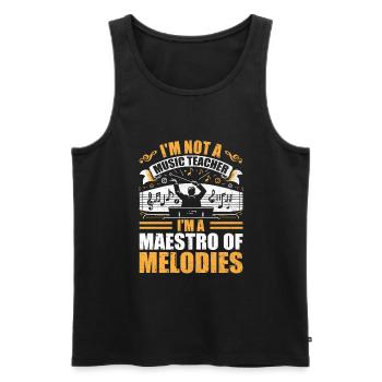 Ich bin kein Musiklehrer, ich bin ein Meister der Melodien - Männer Premium Bio Tank Top - Schwarz - Vorne - Michal (187cm)