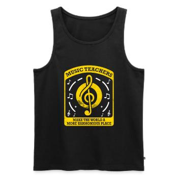 Musiklehrer machen die Welt harmonischer pl - Männer Premium Bio Tank Top - Schwarz - Vorne - AI Model Male 178 light (178cm)