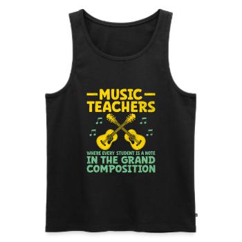 Music Teachers Where Every Student Is A Note Teach - Men's Premium Organic Tank Top - black - Front - AI Model Male 178 light (178cm)