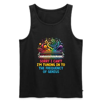 Sorry I Can't I'm Turning In To The Frequency Geni - Männer Premium Bio Tank Top - Schwarz - Vorne - AI Model Male 178 light (178cm)