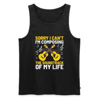 Sorry I Can't I'm Composing The Soundtrack Of My L - Men's Premium Organic Tank Top - black - Front - Michal (187cm)