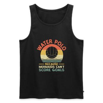 Wasserball, weil Meerjungfrauen keine Tore schießen können Aqua - Männer Premium Bio Tank Top - Schwarz - Vorne - Michal (187cm)