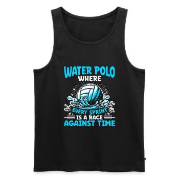 Water-polo où chaque sprint est une course contre Ti - Débardeur bio Premium Homme - noir - Devant - Michal (187cm)