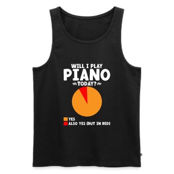 Will I Play Piano Today Musician Pianist Keyboard - Men's Premium Organic Tank Top - black - Front - Michal (187cm)