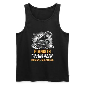 Des pianistes où chaque tonalité est un pas vers la musique - Débardeur bio Premium Homme - noir - Devant - Michal (187cm)