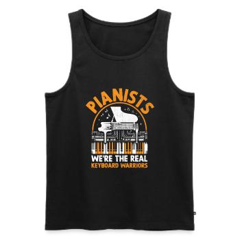 Pianistes Nous sommes les vrais guerriers du clavier Piano Pi - Débardeur bio Premium Homme - noir - Devant - Michal (187cm)