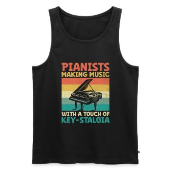 Pianisten, die Musik machen mit einem Hauch von Tasten-Stalgie - Männer Premium Bio Tank Top - Schwarz - Vorne - Michal (187cm)