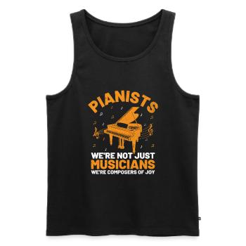 Pianisten Wir sind nicht nur Musiker, wir sind Komponisten - Männer Premium Bio Tank Top - Schwarz - Vorne - AI Model Male 178 light (178cm)