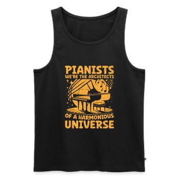 Pianistes : nous sommes les architectes d’une université harmonieuse - Débardeur bio Premium Homme - noir - Devant - Michal (187cm)
