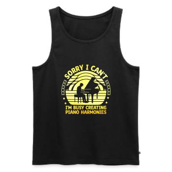 Tut mir leid, ich kann nicht, ich bin damit beschäftigt, Klavierharmonien zu erstellen Pi - Männer Premium Bio Tank Top - Schwarz - Vorne - Michal (187cm)
