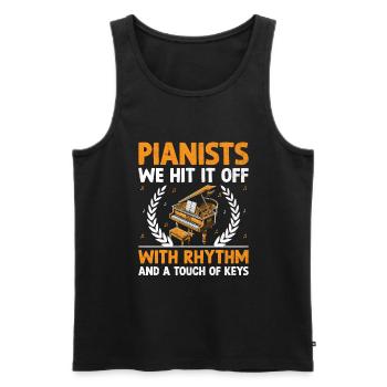 Pianists We Hit It Off With Rhythm And A Toch Of K - Men's Premium Organic Tank Top - black - Front - Michal (187cm)