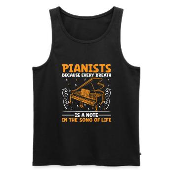 Pianistes parce que chaque respiration est une note dans le son - Débardeur bio Premium Homme - noir - Devant - Michal (187cm)