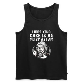 Ich hoffe, dein Kuchen ist so saftig wie ich backe Bake B - Männer Premium Bio Tank Top - Schwarz - Vorne - Michal (187cm)