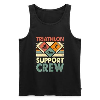 Triathlon Support Crew Schwimmen Rad Laufen Triathlet - Männer Premium Bio Tank Top - Schwarz - Vorne - Michal (187cm)