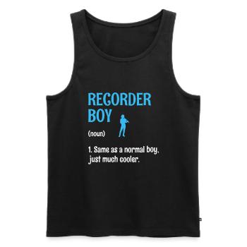Recorder Boy Wie Ein Normaler Junge, Nur viel Cooler - Männer Premium Bio Tank Top - Schwarz - Vorne - Michal (187cm)