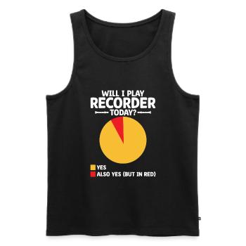 Will I Play Recorder Today Instrument Musician - Men's Premium Organic Tank Top - black - Front - Michal (187cm)