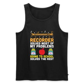 Blockflöte löst die meisten meiner Probleme Instrument Mus - Männer Premium Bio Tank Top - Schwarz - Vorne - Michal (187cm)