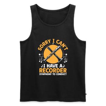 Sorry I Can't I Have A Recorder Symphony To Conduc - Männer Premium Bio Tank Top - Schwarz - Vorne - AI Model Male 178 light (178cm)