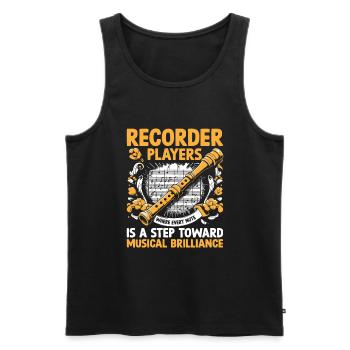 Recorder Players est un pas vers le génie musical - Débardeur bio Premium Homme - noir - Devant - Michal (187cm)