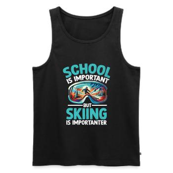 School Is Important But Skiing Is Importanter Ski - Men's Premium Organic Tank Top - black - Front - Michal (187cm)