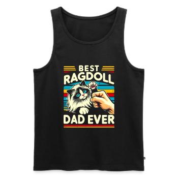 Bester Ragdoll Papa aller Zeiten Ragdolls Besitzer Katzenliebhaber - Männer Premium Bio Tank Top - Schwarz - Vorne - AI Model Male 178 light (178cm)