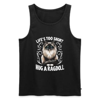 La vie est trop courte câline Un Ragdoll Ragdolls Cat Lover - Débardeur bio Premium Homme - noir - Devant - Michal (187cm)