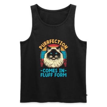 Purrfection se présente sous forme de plume Ragdoll Ragdolls C - Débardeur bio Premium Homme - noir - Devant - Michal (187cm)