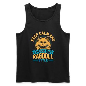 Bleib Ruhig und Schnurre Auf Ragdoll Style Ragdolls Cat L - Männer Premium Bio Tank Top - Schwarz - Vorne - Michal (187cm)
