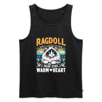 Ragdoll Blue Eyes Warm Heart Ragdolls Cat Lover - Men's Premium Organic Tank Top - black - Front - AI Model Male 178 light (178cm)
