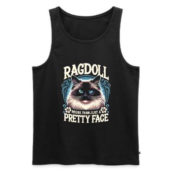 Ragdoll Plus qu’un joli visage Ragdolls Cat - Débardeur bio Premium Homme - noir - Devant - AI Model Male 178 light (178cm)