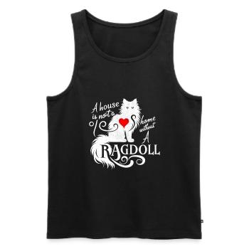 Une maison n’est pas une maison sans un amant de Ragdoll Ragd - Débardeur bio Premium Homme - noir - Devant - AI Model Male 178 light (178cm)