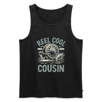 Reel Cool Cousin Bass Fishing Angler Fisherman Ang - Men's Premium Organic Tank Top - black - Front - AI Model Male 178 light (178cm)