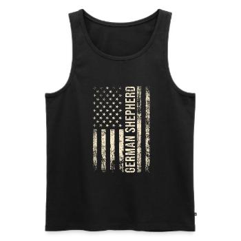 Amerikanische Flagge Deutscher Schäferhund Liebhaber Hundebesitzer GSD - Männer Premium Bio Tank Top - Schwarz - Vorne - Michal (187cm)