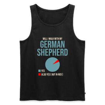 Werde ich mit meinem Deutschen Schäferhund Liebhaber GSD spazieren gehen? - Männer Premium Bio Tank Top - Schwarz - Vorne - Michal (187cm)